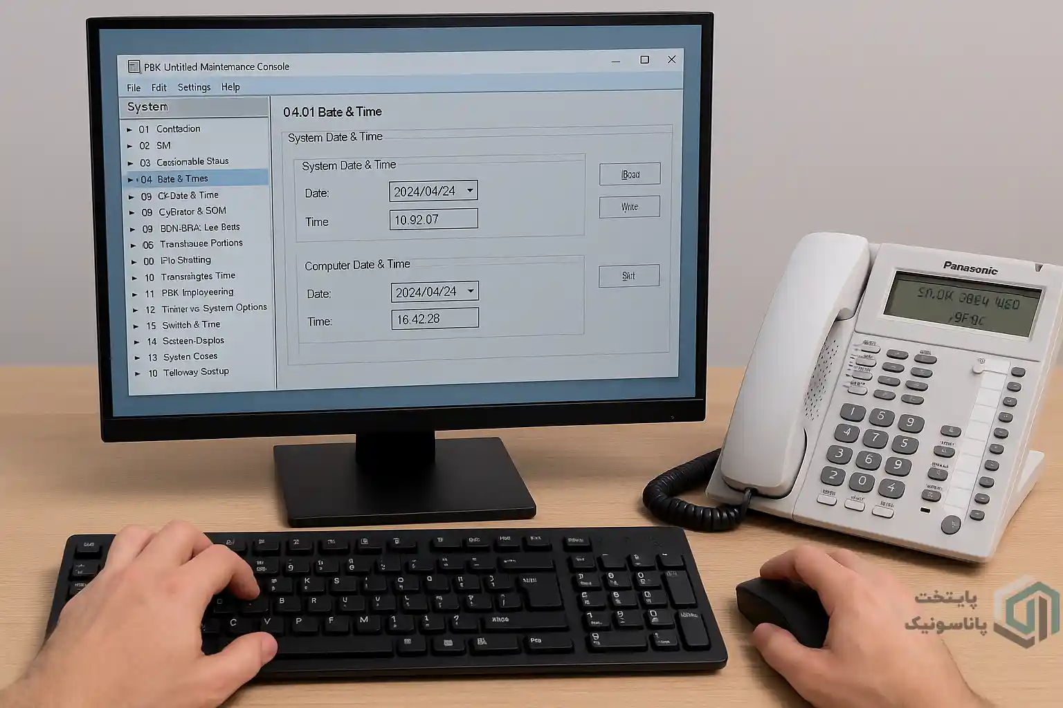 تنظیم ساعت و تاریخ در سانترال پاناسونیک از طریق نرم‌افزار